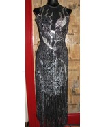 vintage 80s North Beach Leather  leather lace fire flames fringe  dress XS - £957.98 GBP