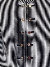 ST. JOHN COLLECTION Knit Blue White Stripe Jacket Blazer Button Front Po... - $139.00