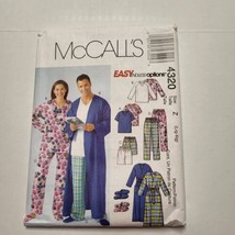 McCall&#39;s 4320  Mens Misses Size Large- X Large Pajamas Robe Slipper Pattern - $5.93