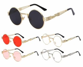 Round Circle Classic Metal Sunglasses Lennon Retro Designer Fashion Steampunk - £7.60 GBP+