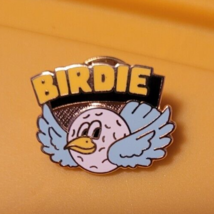 VTG Golf Shirt Pin &quot;Birdie&quot; Ball Wings C. Sanders China Cute Collectible... - $9.99