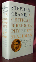 Stallman Stephen Crane: A Critical Bibliography First Edition Fine Hardcover Dj - £21.52 GBP