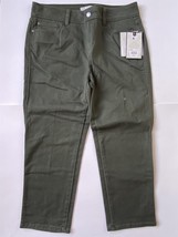 J109 Dana Buchman Size 6 Stretch 5-Pocket Denim Capris - Army Green - New - £15.45 GBP