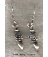 23722W - Earrings - HANDCRAFTED Labradorite Sterling Silver - $228.08 MXN
