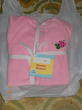 WonderKids Pink Blanket Sleeper Pajamas Sz 4T Onesy Cute Apple Warm - £5.98 GBP