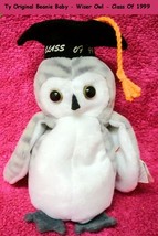 TY Original Beanie Baby WISER the Owl (Approx 5.5&quot;) RETIRED Both Tags At... - $12.99