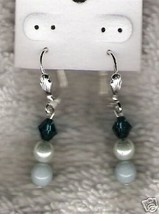 HANDCRAFTED Swarovski Crystal &amp; Amazonite Leverbacks - £7.86 GBP