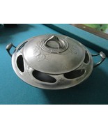 Art Nouveau Pewter Kayserzinn Oval Bowl, Sugar Bowl, Creamer, Ergo Bibam... - $85.26 CAD+