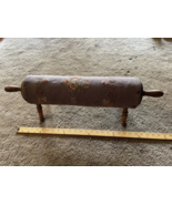 Vintage Barrel Cylinder Wood Footrest Rolling Pin Foot Stool Farmhouse F... - $169.93 CAD