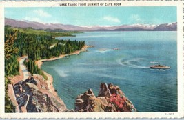 Lake Tahoe from Summit of Cave Rock California Postcard 1955 - $11.10