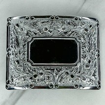 Vintage Silver Tone Flourish Belt Buckle - $9.89
