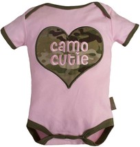 Cute Baby Girl&#39;s Premium Pink Bodysuit with Authentic Multicam Camo Accents - £20.82 GBP