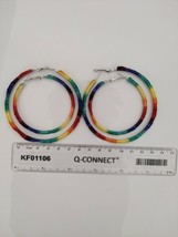Aesthetic Rainbow Handmade Crochet Hooped Earrings Choose 60MM 70MM For Women - £3.97 GBP+