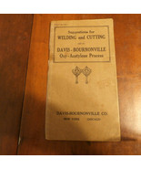 BOOKLET- SUGGESTIONS FOR WELDING &amp; CUTTING W/ DAVIS-BOURNONVILLE OXY-ACE... - £3.99 GBP