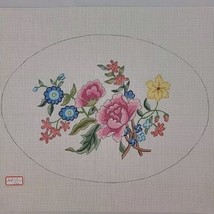 Handpainted Needlepoint Canvas Rose Sampler Floral Wild Flower Lily Dais... - $37.95