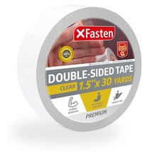 Double Sided Tape Clear, Removable, 1.5-Inch By 30-Yards, Single Roll Ideal As A - £14.38 GBP