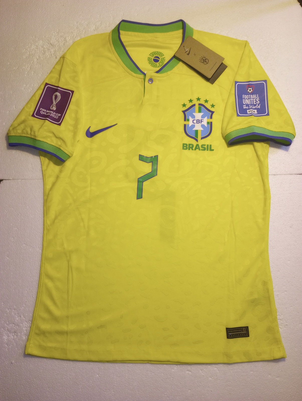 Primary image for Lucas Paqueta Brazil 2022 World Cup Qatar Match Slim Yellow Home Soccer Jersey