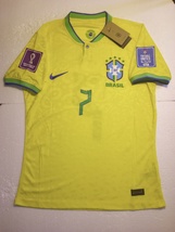 Lucas Paqueta Brazil 2022 World Cup Qatar Match Slim Yellow Home Soccer Jersey - £86.91 GBP