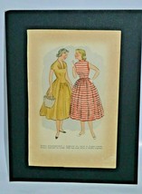 Antique Vintage Retro Fashion Print Picture 1950s - £23.27 GBP