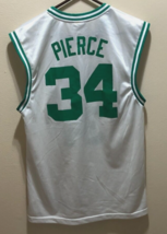 Paul Pierce #34 Boston Celtics NBA Vintage 90s Reebok White Green Jersey M - $39.46