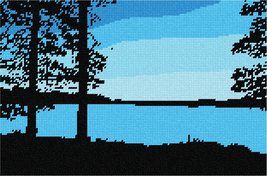 Pepita Needlepoint kit: Lake Silhouette, 12&quot; x 8&quot; - £68.73 GBP+