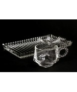 Hazel Atlas Snack Set 2 Piece Handled Tray and Punch Cup Vintage - £14.52 GBP