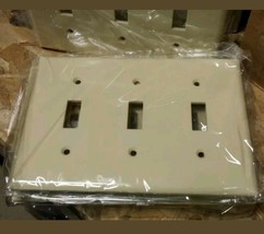 QTY-4 3 GANG STANDARD SIZE SWITCH  PLATE COVER IVORY 2141V-BOX COOPER  4... - $9.84