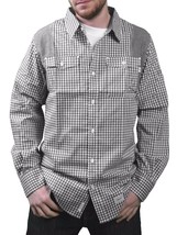 Orisue Black White Gingham Pittsburgh Long Sleeve Woven Button Down Up S... - $90.67