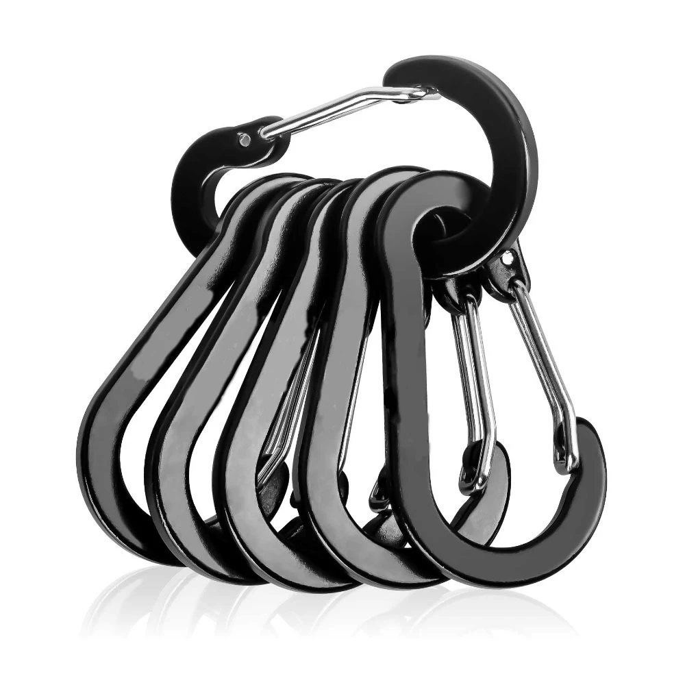 4-6/12pcs Outdoor Camping Multi Tool Mountaineering Buckle Steel Small Carabiner - £81.37 GBP