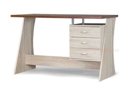 Modern Two-Tone Wooden Writing Laptop Desk Three Drawers Designer Stylish &#39;Oak&#39; - £173.03 GBP