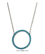 Sterling Silver 17&quot;-18.5&quot; Adjustable Sky Blue Micro Pave Cubic Zirconia ... - £45.07 GBP+