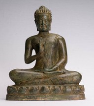 Antik Thai Stil Sitzender Buddha Statue - Teaching Mudra - 35cm/35.6cm - £564.49 GBP