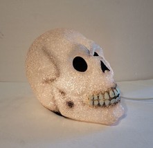 Vintage Halloween Skull Light Up Melted Plastic Popcorn Blow Mold Skeleton - £19.69 GBP