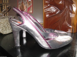 Hugo Boss Lauren herringbone silver purple pumps heels stilettos shoes 8 UK5 38 - £57.07 GBP