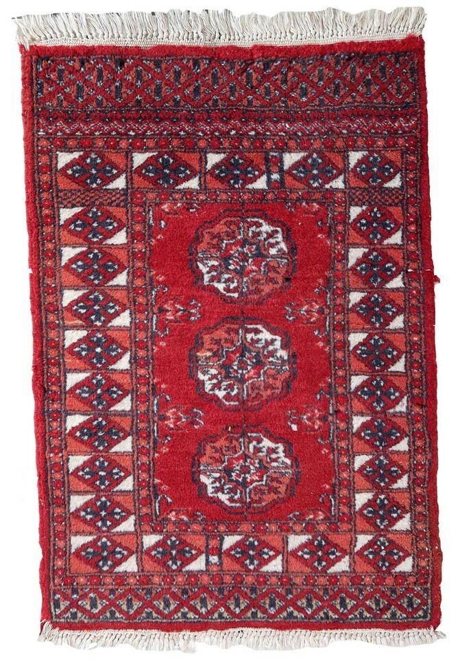Handmade vintage Afghan Ersari rug 2&#39; x 2.8&#39; (62cm x 88cm) 1970s - 1C845 - $213.83