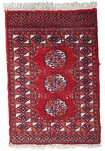 Handmade vintage Afghan Ersari rug 2&#39; x 2.8&#39; (62cm x 88cm) 1970s - 1C845 - $4,116.71 MXN