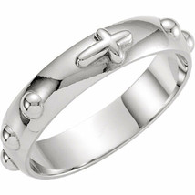 NEW 5mm ROSARY RING REAL SOLID .925 STERLING SILVER SIZE 7 - £46.81 GBP
