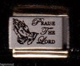 Praise The Lord   Gold Trim Italian Charm 9 Mm #K14 - $14.25