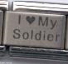 I Love My Soldier  Wholesale Italian Charm 9 Mm - £9.01 GBP