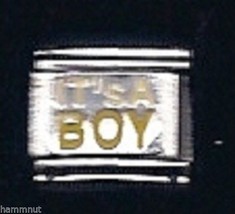 It&#39;s A Boy - Yellow Words #11 Wholesale Italian Charm - £11.81 GBP