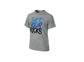 Boys Youth Kids Nike Get Your Kicks Crew Neck Tee T Shirt Gray New $25 063 - £13.58 GBP