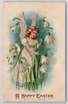 Easter Angel With Flowers 1909 Postcard X25 - $4.95
