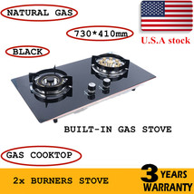 Gas Cooktop Built-In Gas Stove 2 Burners Stove Top Ng Gas Cooktops Kitch... - £178.62 GBP