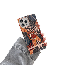 Anymob iPhone Orange Leaf Vintage Ring Holder Phone Case Soft Silicone Cover - £21.08 GBP