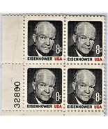 U S Stamp - EISENHOWER,  8 cent stamp, PLATE BLOCK OF 4 - $41.85 MXN