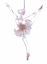 Kurt Adler Acrylic Pink Ballerina w/IRIDESCENT Glitter Xmas Ornament Style B - £6.33 GBP
