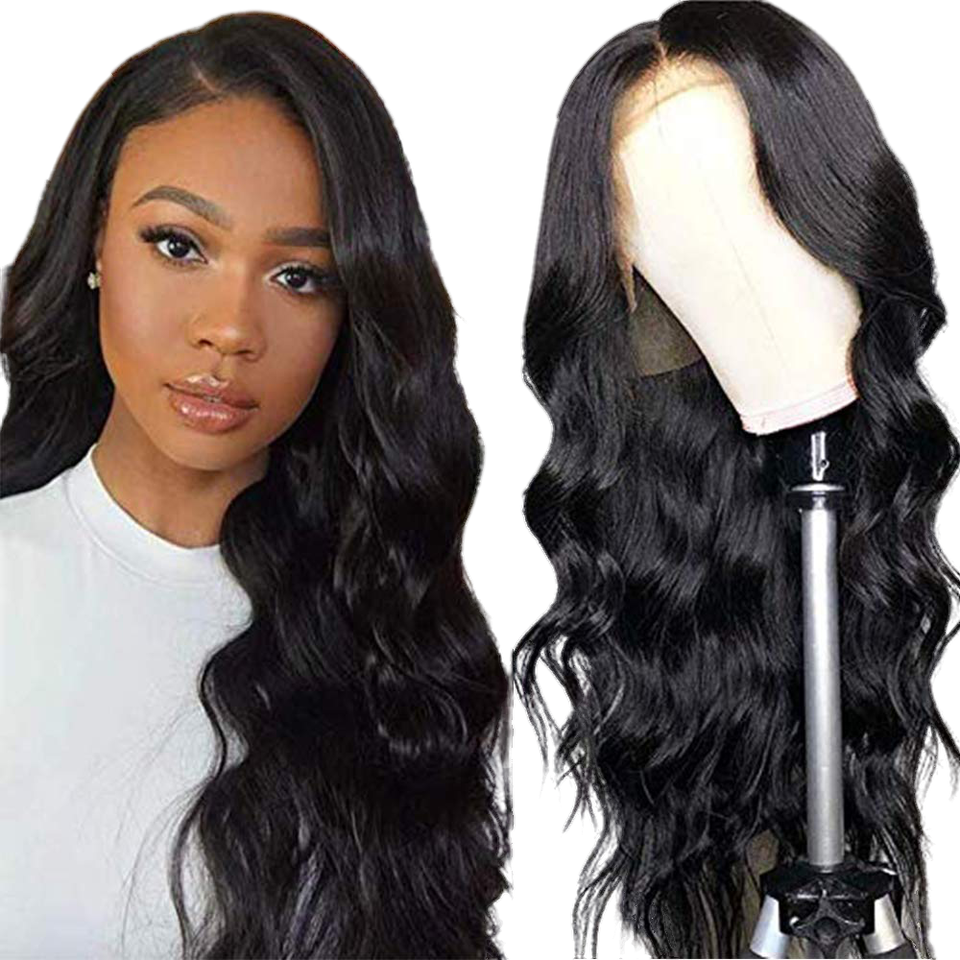 RIO Body Wave Human Hair Front Lace Wig - Natural Black
