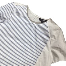 DKNY Women&#39;s Striped &amp; Solid Crewneck Top Size Small Blue White Layered - £13.50 GBP
