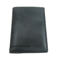 Fossil Allen Trifold RFID Black Leather Mens Wallet NEW SML1550001 - $32.95