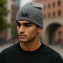 MICHAEL KORS MK Logo Men&#39;s Winter GRAY Gift Authentic Beanie Hat NWT $45 - $405.65 MXN